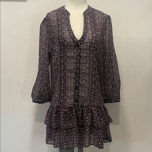 American Rag Floral Ruffle Tiered Long Sleeve Women's Top